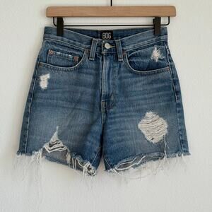 BDG Urban Outfitters Denim Jean Shorts Distressed Raw Hem Size 25